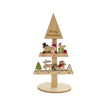 

Funny Wooden Christmas Tree Ornaments Creative Painted Party Christmas Desktop Decorations Ornaments