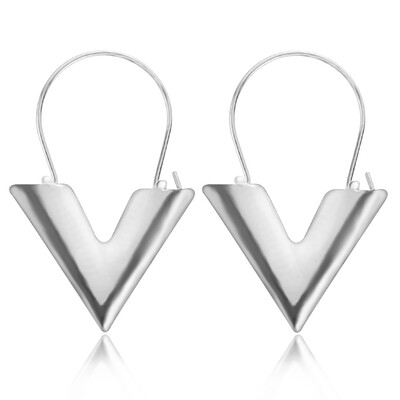 

New Fashion Trend Cbrincos Oorbellen Simple Metal Wind Letter V Shape Stud Earrings For Women Gift