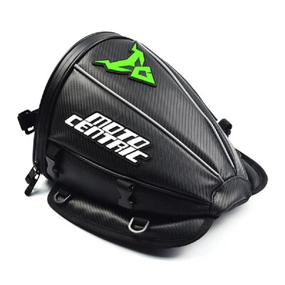

Motorcycle Rear Bag Back Seat Bag Tail Bag Multifunction Shoulder Stocked Backpack WaterproofCarbon Fiber Stitched Leather Red