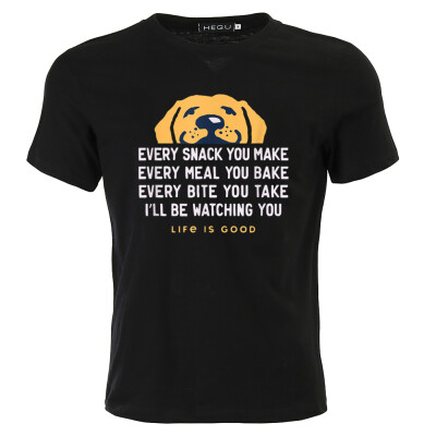 

2019 New Men Fashion Casual Cute Dog Letter Printed Tee Shirts Short Sleeve Round Neck Loose Tops Shirt
