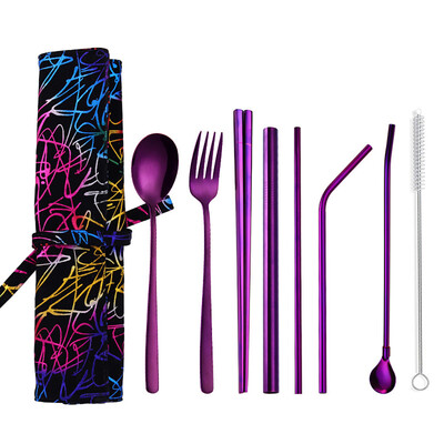 

Toponeto 7PCS Set Stainless Steel Upscale Dinnerware Flatware Cutlery Fork Spoon Teaspoon