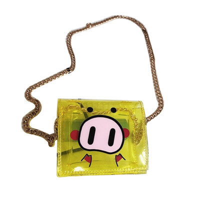 

Cute Cartoon Pig Transparent Jelly Lady Flap Small Square Crossbody Shoulder Bag