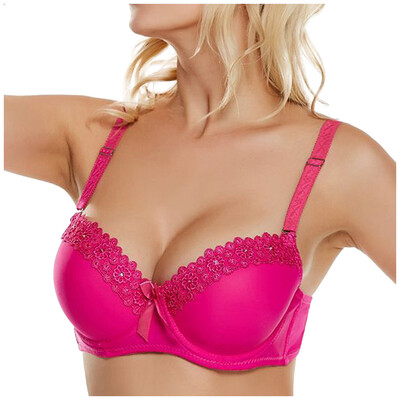 

Toponeto Fashion Women Sexy Bow Bra Cup Super-Thin Gathered Comfortable Lace Underwear