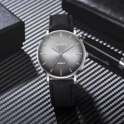 

Gobestart Fashion Simple Casual Mens Watch Business Leather With Strap Mens Watch
