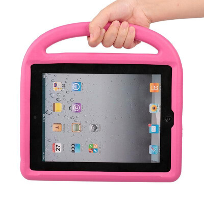 

Protective EVA Case for iPad 234 Silicone Shockproof Handle Case Screen Protector for Kids Pink