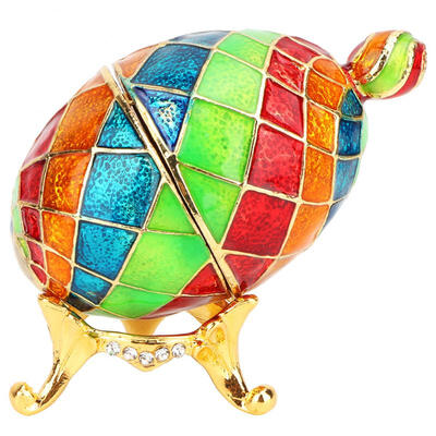 

Greensen Enameled Easter Egg Vintage Style Jewelry Organizer Trinket Box Decoration Gift