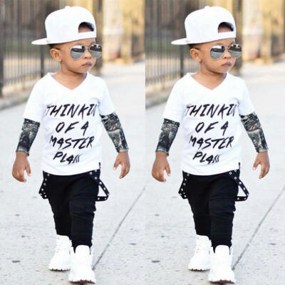 

Newborn Infant Toddler Baby Kids Boys Clothes Long Sleeve T-shirt TopsPants Outfits Set