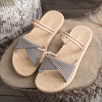 

Gentle flat sandals female fairy wind Joker student pregnant women wear slippers outside ins tide