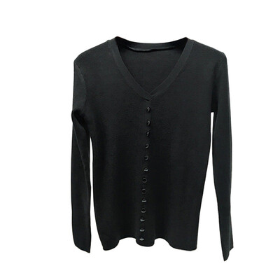 

Women Sweaters Spring Autumn Fashion Solid Color Button Loose Knitted Sweater Female Sweet V-neck Bottoming Sweater Tops