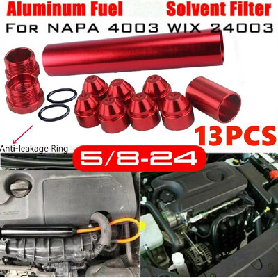 

58-24 Aluminum Car Fuel Filter Trap Solvent for NAPA 4003 WIX 24003 6061-T6 Seal Only for Car Used