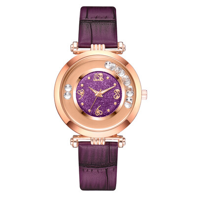 

Belt ladies watch 2019 new quicksand ball pu strap ladies watch quartz watch