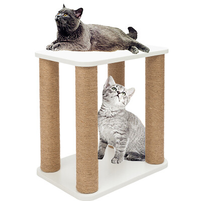 

Solid Wooden Cat Tree Scratcher Climbing Post Kitten Pet Scratching Furniture
