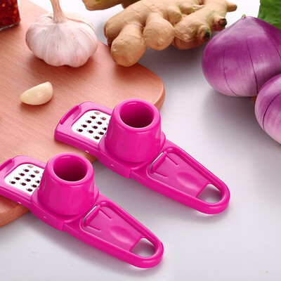 

Toponeto 2PCS Multifunction Stainless Steel Pressing Garlic Slicer Cutter Shredder Kitchen Tool