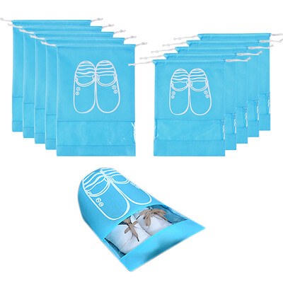 

10 Pack Non-Woven Drawstring Shoe Storage Bag Men Women Travel Gym Shoe Packing Organizer Bag Pouch