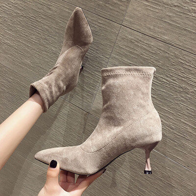 

Martin Boots British Fall retro pointy fine heeled boots famous fashion high heel shoe tide