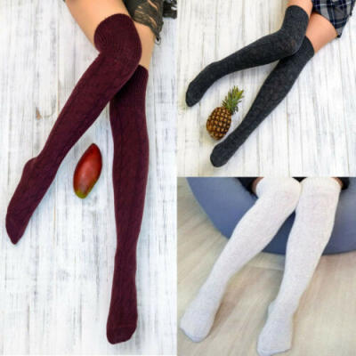 

UK Women Girl Sheer Thigh High Stockings Plus Size Over The Knee Long Socks