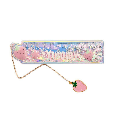 

Creative Cartoon Ruler Multifunctional Bookmark with Metal Pendant Study Stationery 12cm for School Students Office