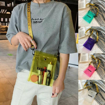 

New Women Girls Clear Crossbody Bag PVC Transparent Handbag Casual Shoulder Bags