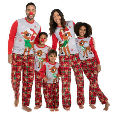 

XMAS PJs Family Matching Adult Women Kids Christmas Nightwear Pyjamas Pajamas