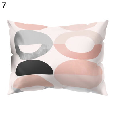 

Color Block Stripe Circle Pillow Case Cushion Cover Sofa Bed Car Office Decor