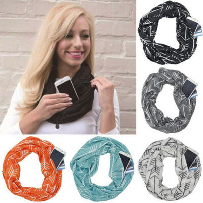 

Fashion Womens Scarf With Pocket Convertible All-match Journey Infinity Scarves