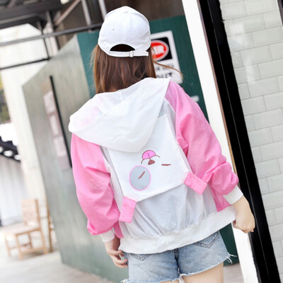 

Cute Hooded Cartoon Sun Protection Clothing Girl 2019 New Student Loose Cute Thin Section Sunscreen Coat