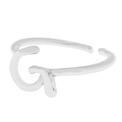 

Silver A-Z 26 Letters Initial Name Rings Women Men Weeding Couple Jewelry
