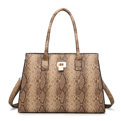 

Fashion Serpentine Print Shoulder Handbag PU Leather Women Top-handle Bag