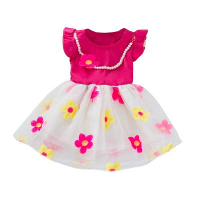 

Summer Pageant Baby Girls Flower Print Dress Cotton Kids Sleeveless Casual Sundress Outfits