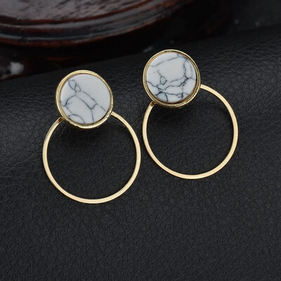 

2019 new design brand creative geometric stone earrings wild minimalist earrings for women