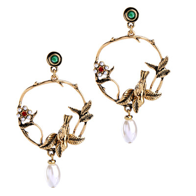 

Vintage Earrings with Earrings Round Bird Earrings Accessories 2019 Pearl Earrings Earrings