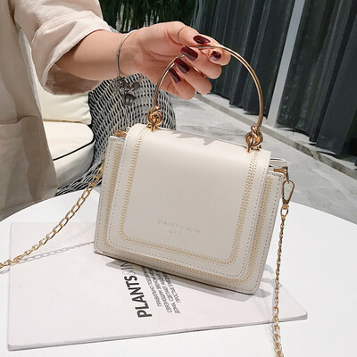 

Summer bag color womens bag Joker new 2019 chain small fresh Messenger bag portable small square bag