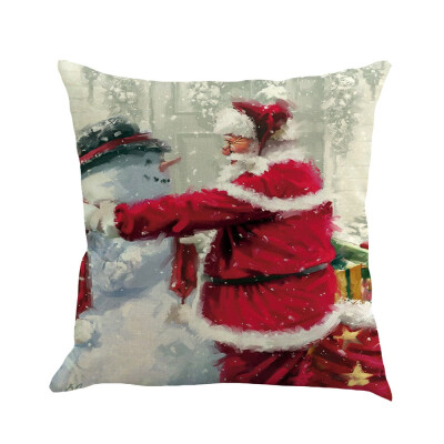 

Tailored Christmas Cotton Linen Sofa Car Home Waist Cushion Cover Throw Pillow Case