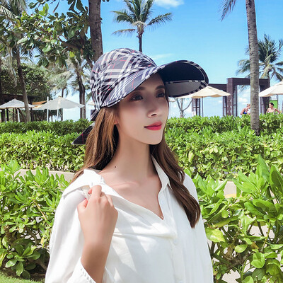 

Spring&summer Plaid retractable duck tongue Cap Baseball Cap