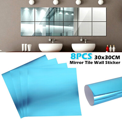 

84PCS 30cm Mirror Stickers for Wall Decal Self-adhesive Tiles 3D Mirror Stickers Home Wall Art Decor