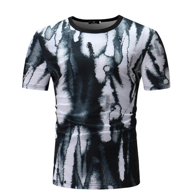 

Toponeto Fashion Mens 3D Printing Creative Round Neck Casual Short Shirts Top Blouse