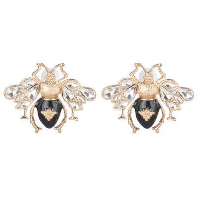 

2019 new arrival fashion BEE Stud Earrings for Women Gold Color bee Statement Earrings Lady Jewelry Female Bijoux