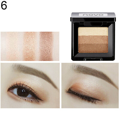 

NOVO 3 Color Glitter Eyeshadow Palette Matte Non Smudge Eye Makeup for Beginners