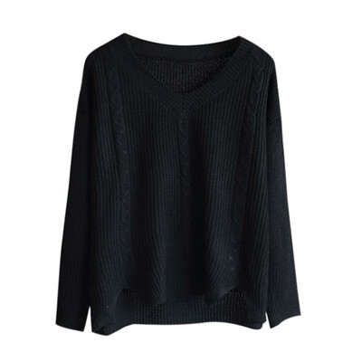 

Elasticity Soft Women Sweater Autumn Pullovers Knitted Sweaters Women V Neck Sexy Slim Knit Coat Female Blouse Winter Knitwear