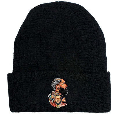 

redCherry Singer Nipsey Hussle Embroidery Skull Beanie Hat Hip Hop Knitted Warm Winter Hat