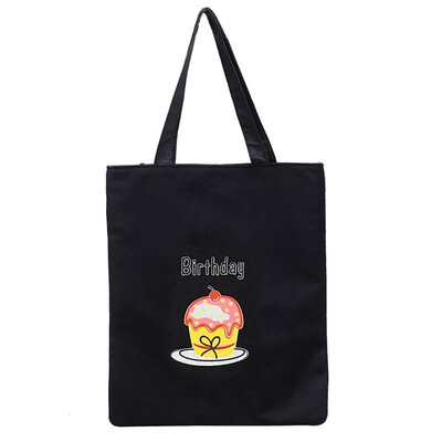 

Female Shopping Canvas Totes Women Casual Large Capacity Totes Durable Cartoon Print Bag Daily Use Eco Female Bags