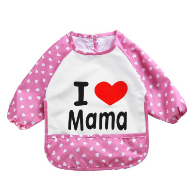 

Lovely Infant Waterproof Bib Apron Apron Clothing Lunch Practical Baby I Love MamaPapa Print Bib