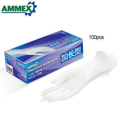 

AMMEX 100pcs Disposable Gloves 12inch Thick Nitrile Rubber Gloves For Home Kitchen Food Laboratory Cleaning Use