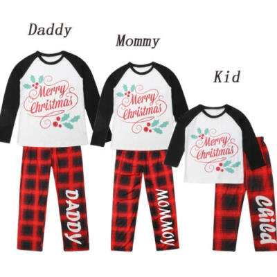 

US Family Matching Christmas Pyjamas Set Women Baby Kids Winter Sleepwear Gift