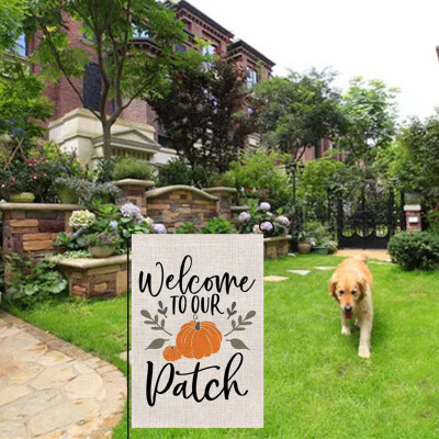 

〖Follure〗Welcomes To Our Pumpkin Sticker Autumn Small Garden Flag Vertical Double