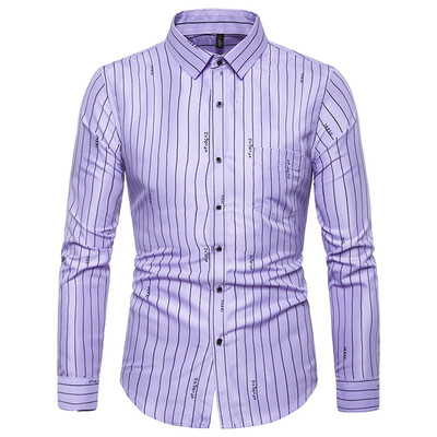 

Tailored Mens New Fashion Printed Long Sleeve Shirts Slim Comfortable Long Sleeve Shirt