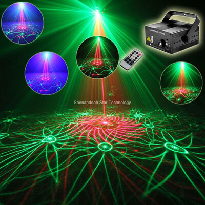 

ESHINY Remote Blue Led Red Green Laser 24 Patterns Projector DJ Party Disco Xmas Bar Holiday Dance Party Stage Light Show B178