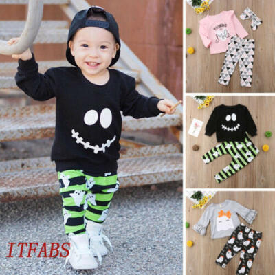 

2PCS Toddler Kids Baby Boy Girls Outfits Clothes T-shirt Tops Floral Pants