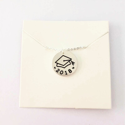 

Stainless Steel Graduation Necklace 2018 BFF Jewelry Dr Hat Erkek Kolye Gold Silver Round Necklaces & Pendants Best Friends Gift