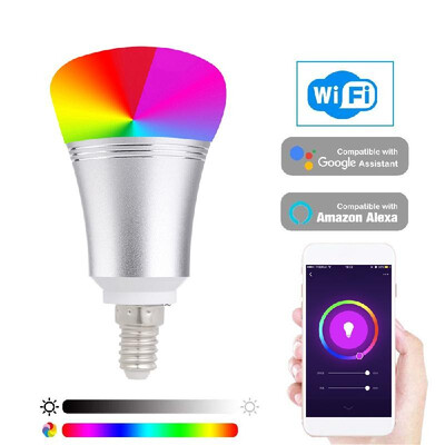 

2102 Smart WIFI LED Bulb WIFI Light RGB Multicolor LED Bulb 9W E2627 Dimmable Light Phone Remote Control Compatible with Alexa Go